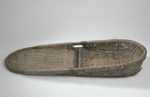 Arbroath scull, from the Fishery Office Arbroath 1964. Rattan. probably a Peter Lindsay basket. National Museum of Scotland