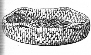 Drawing of basket found in Archeological Dig in Perth